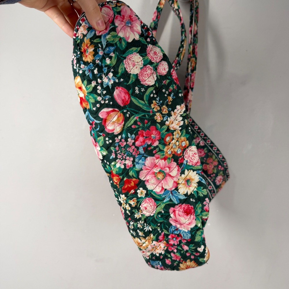 Vera Bradley Quilted Floral Tote Bag Purse Springtime Toggle Closure Vtg NWT USA - Picture 4 of 13